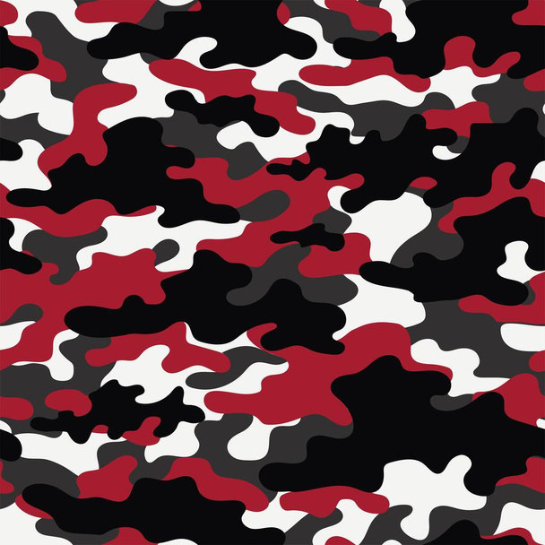красный военный камуфляж. векторный бесшовный отпечаток. армейский камуфляж для одежды или печати - Вектор,изображение