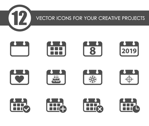 Календар векторні іконки
 - Вектор, зображення