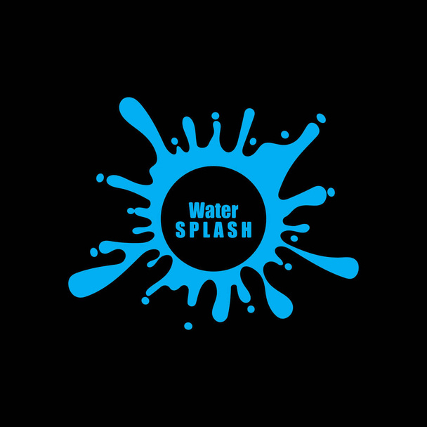 modèle de cercle de couleur bleu éclaboussure d'eau sur fond noir vecteur - Vecteur, image