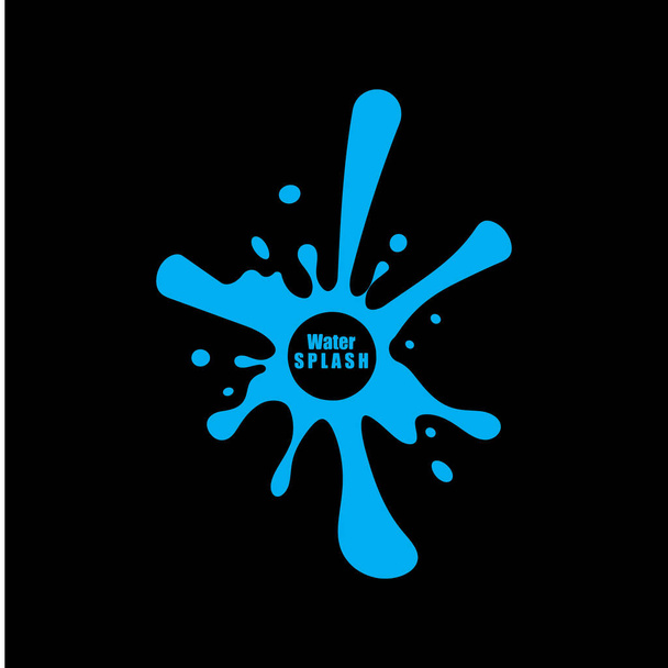 water splash blue color circle template on black  background vector - Vector, Image