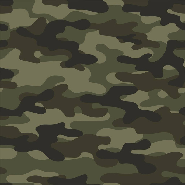 Abstract camouflage seamless pattern green for textiles. Army background. Modern design. - Vector, Image