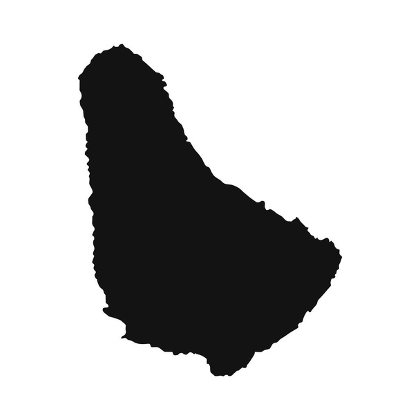 Nagy részletességű fekete vektortérkép Barbados  - Vektor, kép