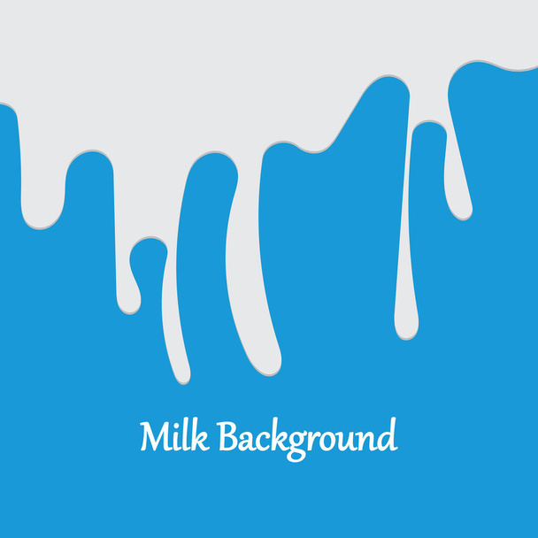 Melk Witte Vloeibare Druppelende Blauwe Achtergrond Illustraties & Vectoren - Vector, afbeelding