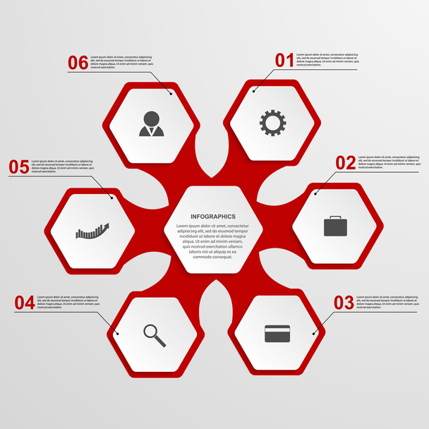Abstract hexagon infographics template. - Διάνυσμα, εικόνα
