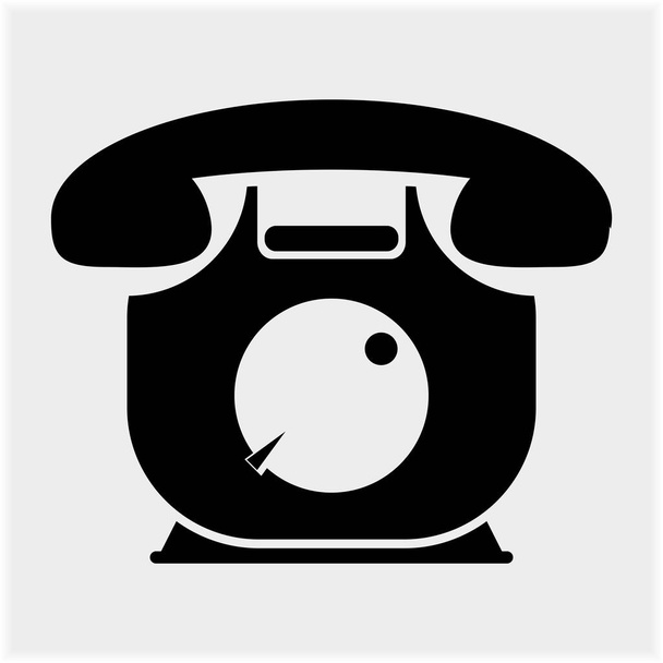 Illustration eines rotierenden Telefons, schwarze Farbe, Vektorillustration - Vektor, Bild