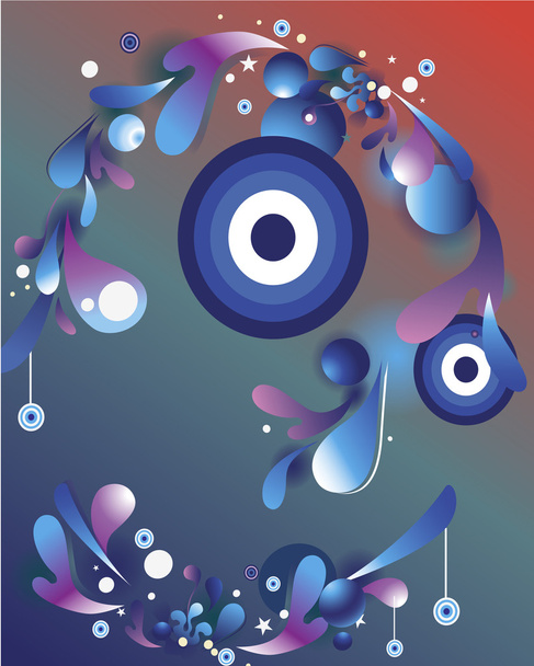 Abstract vector composition with psychedelic colorful shapes - Vektor, Bild