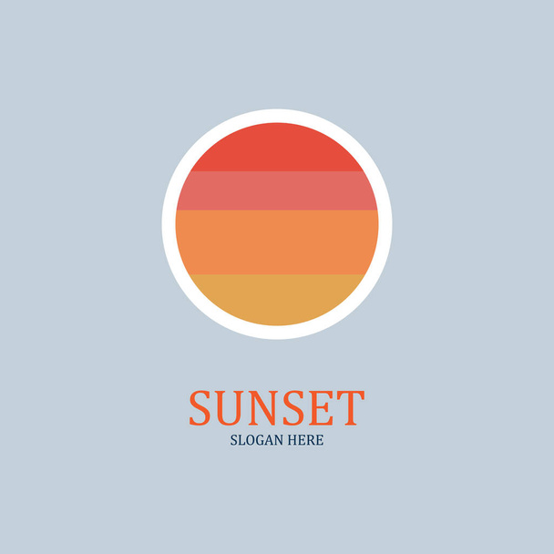 ізольований круглий захід сонця векторний логотип
 - Вектор, зображення