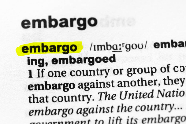 Parola messa in evidenza concetto di embargo e significato. - Foto, immagini