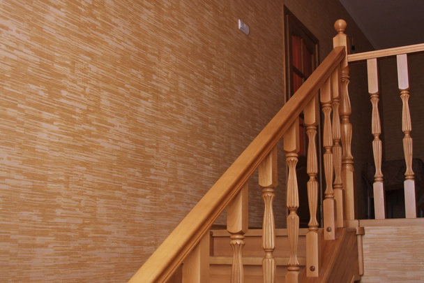Modern interior of wooden stair - Фото, изображение
