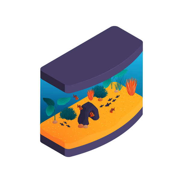 Aquarium With Fishes Composition - Vector, afbeelding