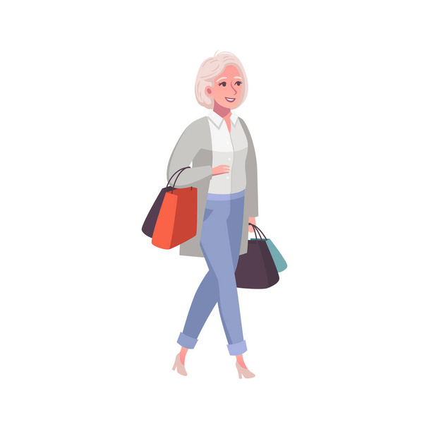 Desenhos animados Senior Woman - Vetor, Imagem