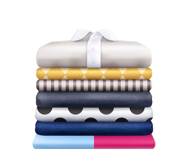 Stack Of Clothes Composition - Vector, Image