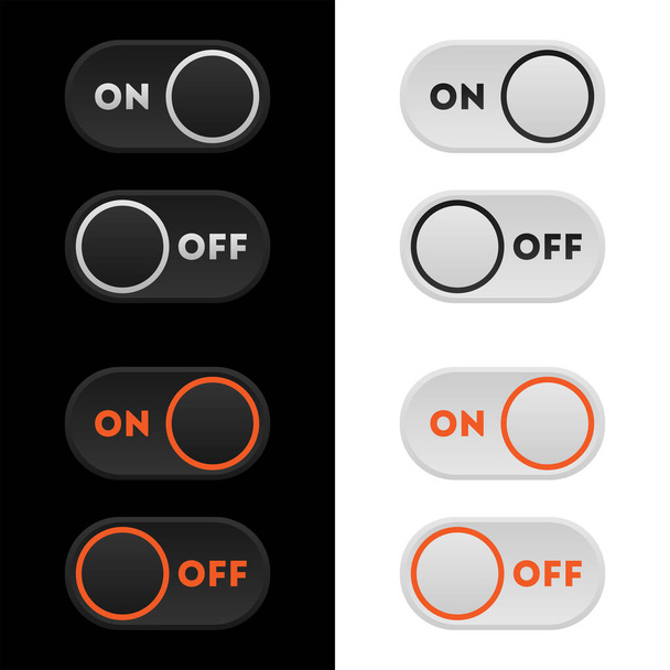 Icône définir bouton multicolore dans le style plat. Illustration isolée vectorielle modifiable facile. - Vecteur, image
