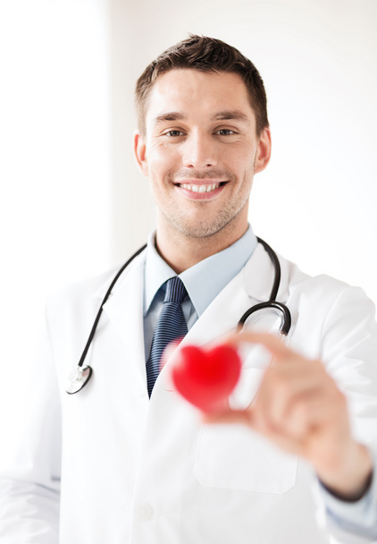 male doctor with heart - Photo, Image