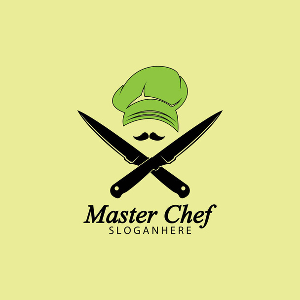 Master Chef Logo Design vektor illusztráció - Vektor, kép