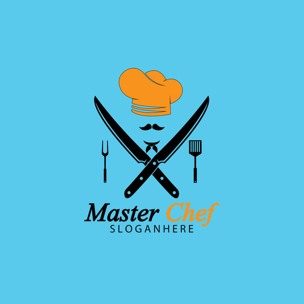 Master Chef Logo Design vektor illusztráció - Vektor, kép