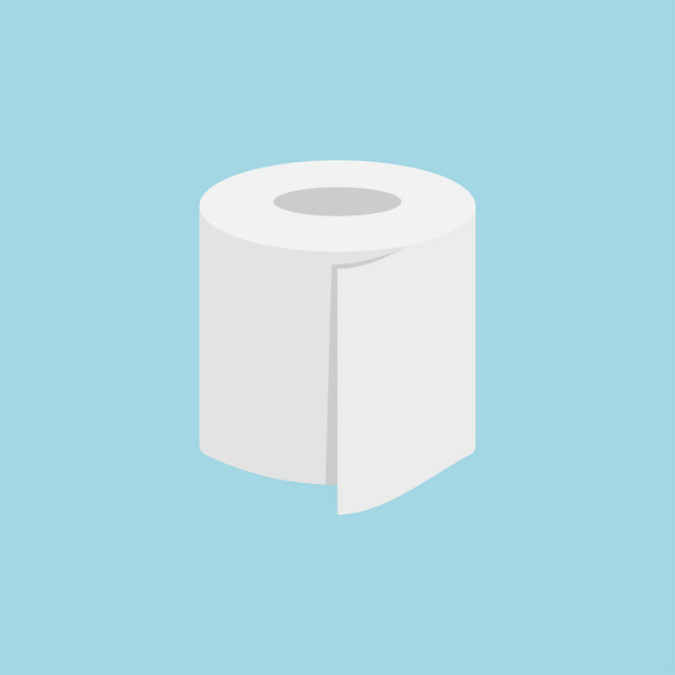 Toilettenpapier isoliert auf blauem Hintergrund. Vektorillustration - Vektor, Bild