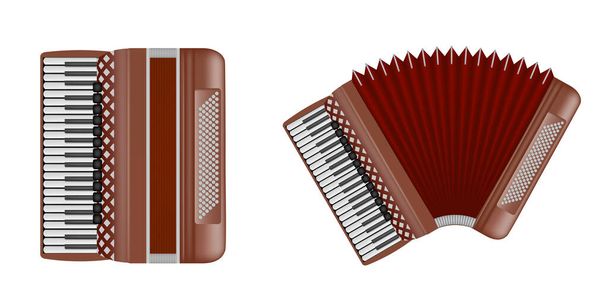 Isolated closed and open accordion illustration - Vector, Image