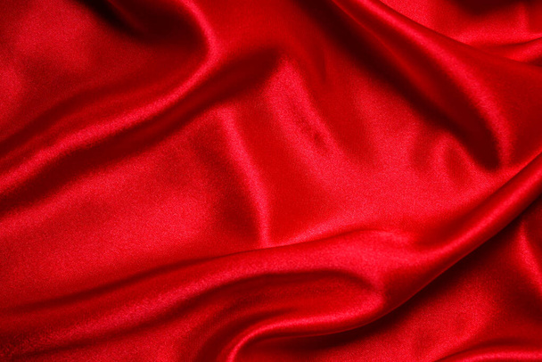 Rotes Tuch wellen Hintergrund Textur. - Foto, Bild