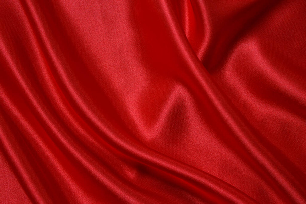 Rotes Tuch wellen Hintergrund Textur. - Foto, Bild