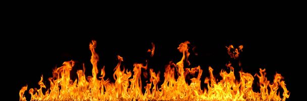 llamas de fuego sobre fondo negro - Foto, Imagen