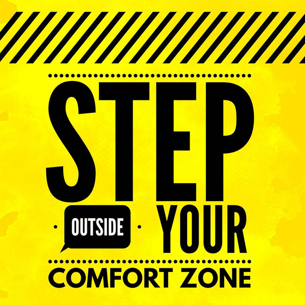 stap uit uw comfortzone - motiverende en inspirerende offerte - Foto, afbeelding