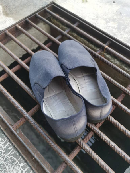 zapatos caseros caseros tradicionales del paño chino. - Foto, imagen