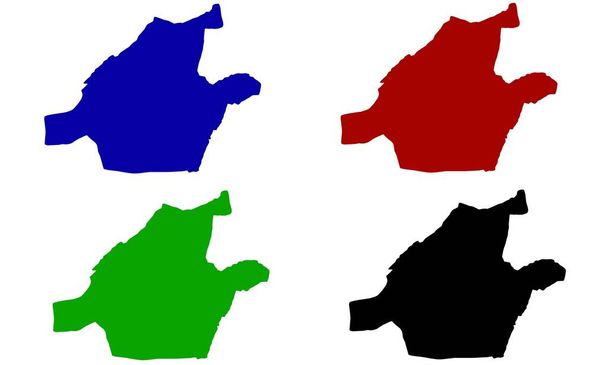 Beyaz arkaplanda KHUJAND harita silueti - Vektör, Görsel