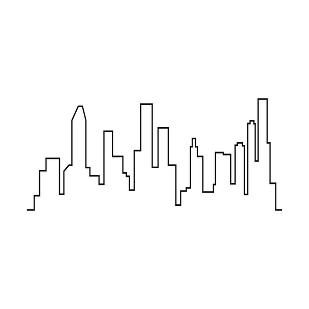 現代都市のスカイライン。街のシルエット。平面図のベクトル図 - ベクター画像
