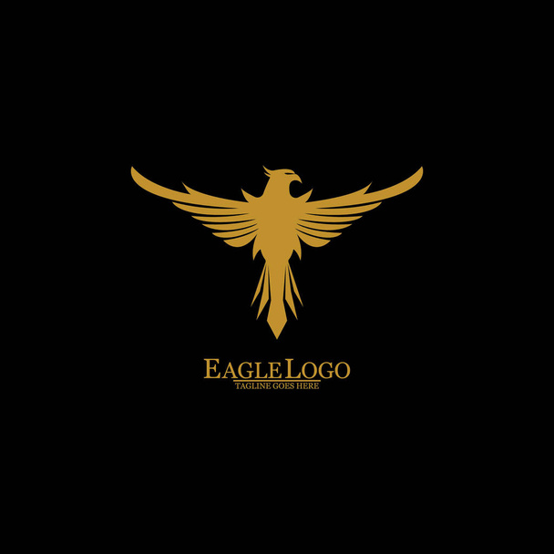 Golden Eagle musta tausta, vektori, kuvitus - Vektori, kuva