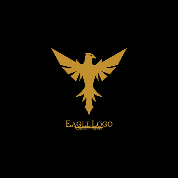 Águila dorada con fondo negro, Vector, Ilustración - Vector, imagen