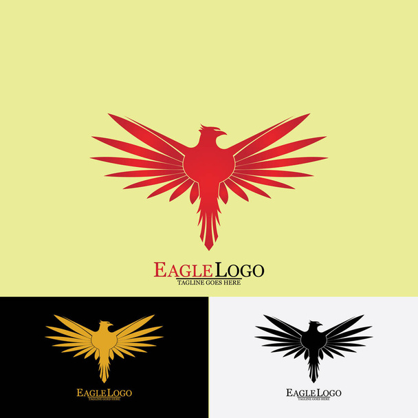 Falcon Eagle Bird Logo Sablon vektor ikon - Vektor, kép