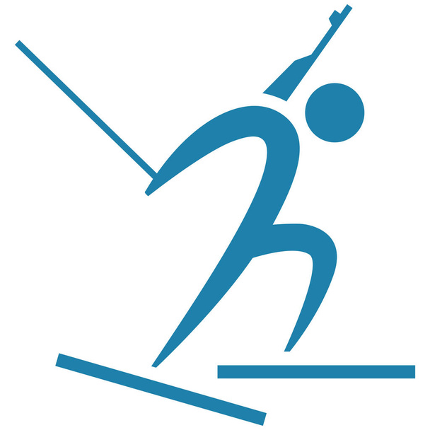 Wintersport icoon - Biathlon icoon - Vector, afbeelding