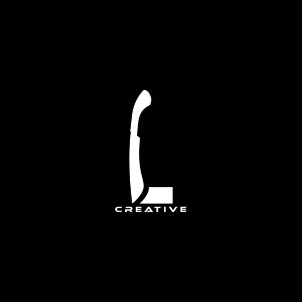 Mačetový koncept L písmeno logo. - Vektor, obrázek