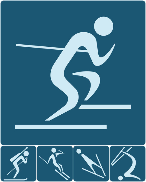 Winter sport pictogrammen ingesteld 2018 - Vector, afbeelding