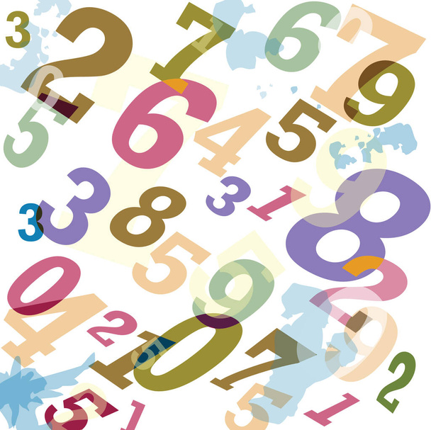 Matematyczne cyfrowe tło kodu, abstrakcyjna ilustracja wektorowa liczb - Wektor, obraz
