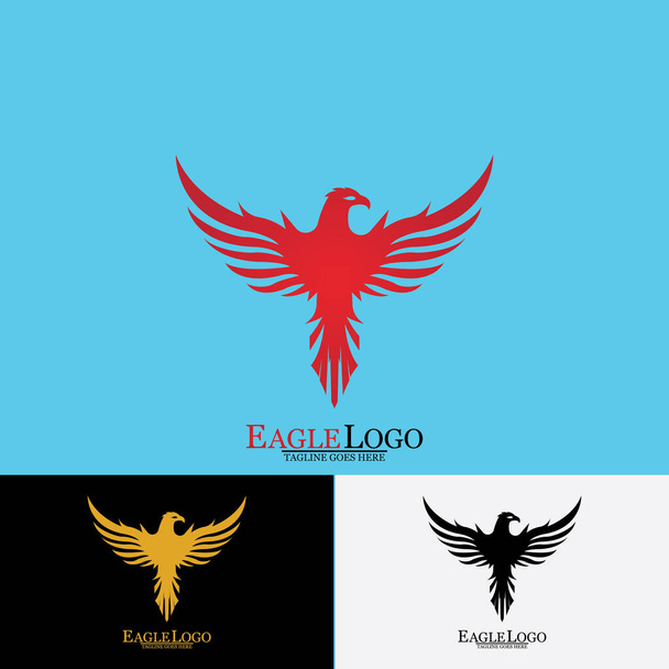 Falcon Eagle Bird Logo Plantilla icono de vector - Vector, Imagen