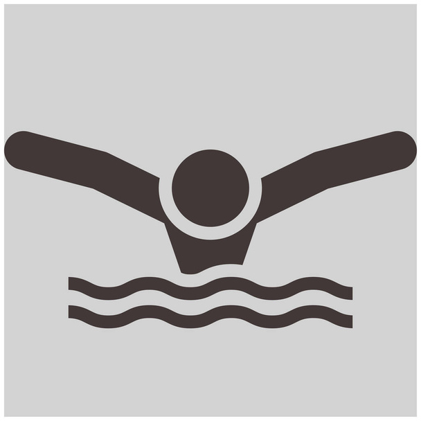 Літні спортивні значки - значок метелика для плавання
 - Вектор, зображення