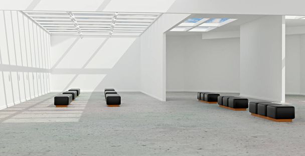 Μια γκαλερί τέχνης με καμβά και πλαστικά, 3D εικονογράφηση - Φωτογραφία, εικόνα
