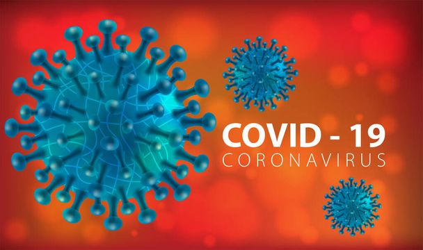 Coronavirus COVID-19 Infektion medizinisch isoliert. China-Pathogen Atemwegsgrippe covid Viruszellen. Neuer offizieller Name für Coronavirus namens COVID-19, Vektorillustration - Vektor, Bild