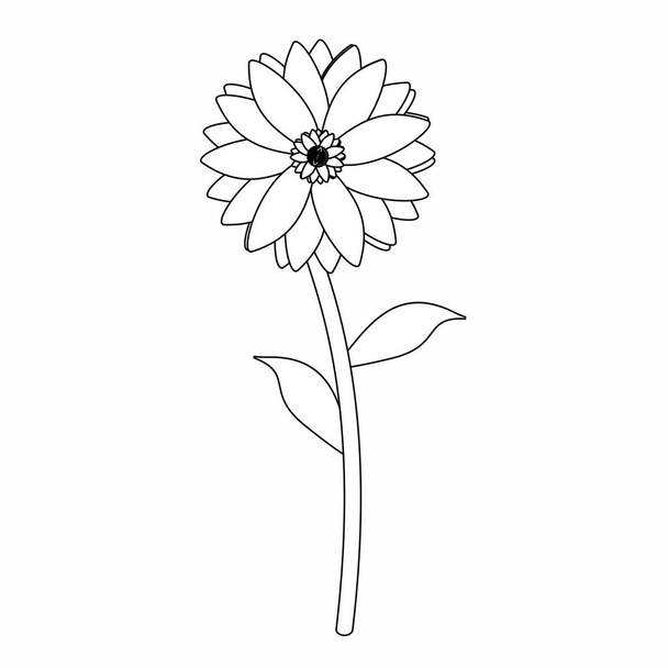 Сонячна квітка Ілюстрація Вектор ізольовано на білому тлі
 - Вектор, зображення