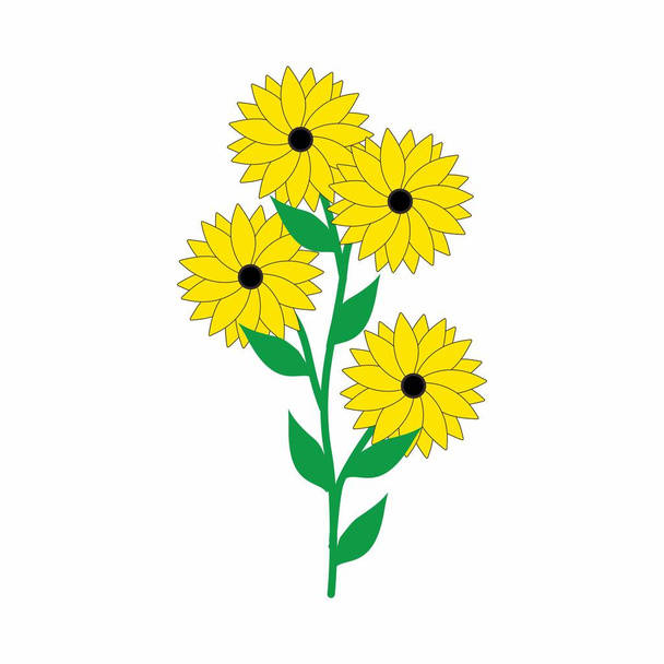 Sun Flower Illustration Vector isolated on white background - Vektor, kép