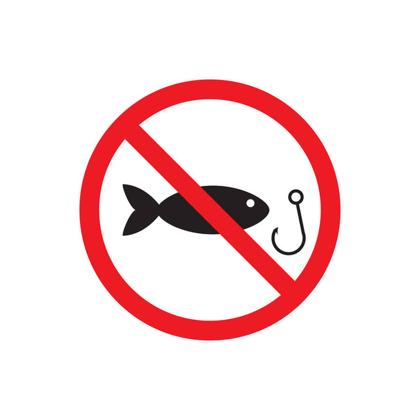No Fishing sign icon vector for graphic design, logo, web site, social media, mobile app, ui illustration - Vektor, obrázek