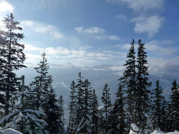 Panorama montês nos Alpes da Baviera, no wintertim - Foto, Imagem