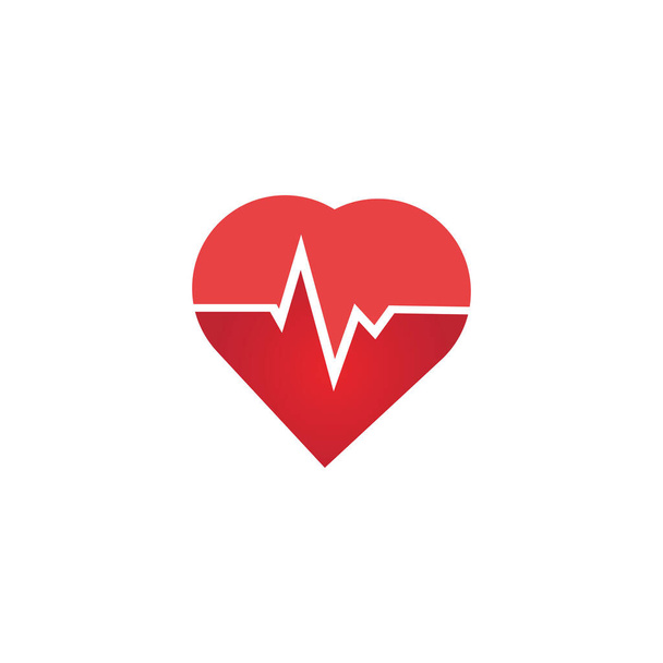 Значок частоти серцевих скорочень - монітор здоров'я. Червоний серцевий ритм. Векторний значок тиску в крові, серцева кардіограма, логотип хорошого здоров'я, здоровий пульсовий плаский символ, медичний елемент пульсу
. - Вектор, зображення