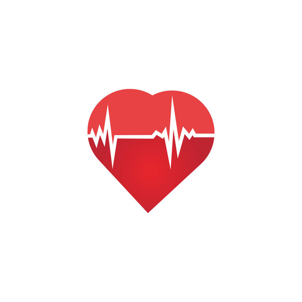 Heart rate icon - health monitor. Red Heart Rate.Blood pressure vector icon, heart cheering cardiogram, good health logo, healthy pulse flat symbol, medical pulsometer element. - Vector, Image