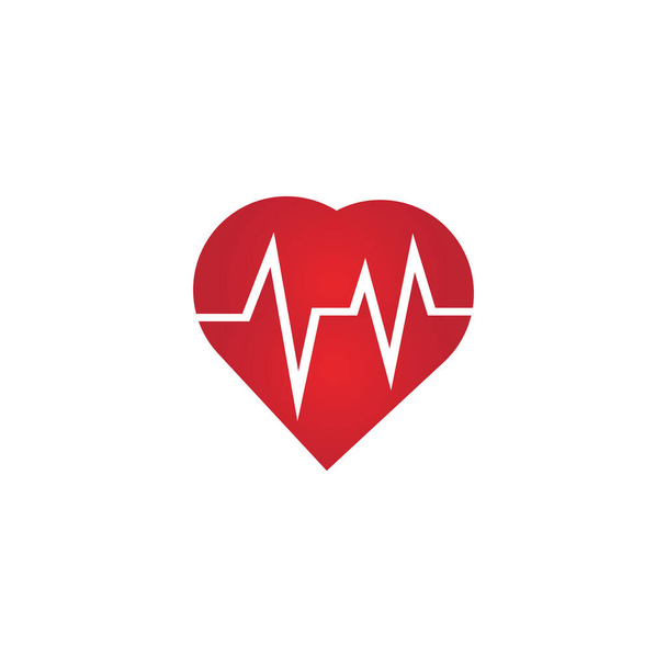 Ikona srdeční frekvence - monitor zdravotního stavu. Rychlost červeného srdce.Vektorová ikona krevního tlaku, kardiogram srdečního jásotu, dobré logo zdraví, zdravý pulzní plochý symbol, lékařský pulzující prvek. - Vektor, obrázek