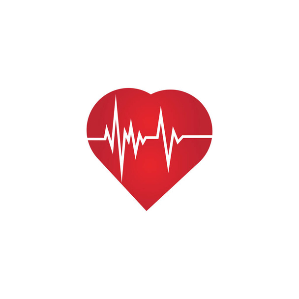 Heart rate icon - health monitor. Red Heart Rate.Blood pressure vector icon, heart cheering cardiogram, good health logo, healthy pulse flat symbol, medical pulsometer element. - Vector, Image