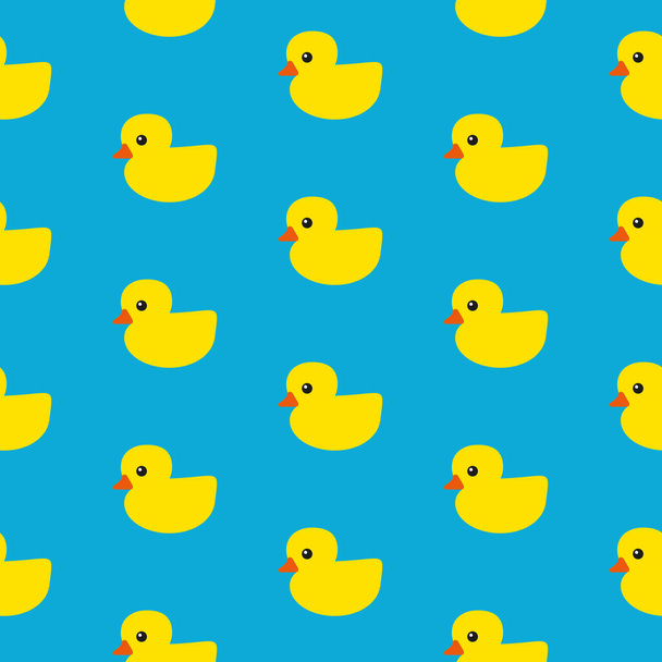 Ducks pattern on blue background  - Vektor, kép
