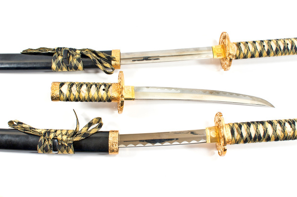 japanska samurai katana sword på vit - 写真・画像